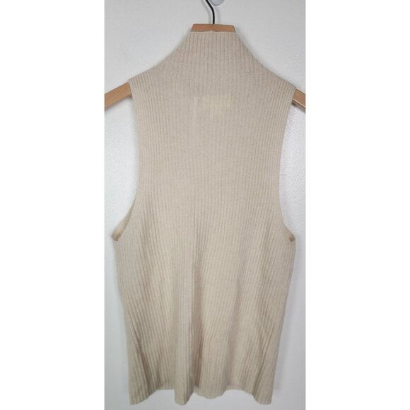 Maeve Women's Sz. M 100% Cashmere Sleeveless Turtleneck Ivory Top - Picture 5 of 5